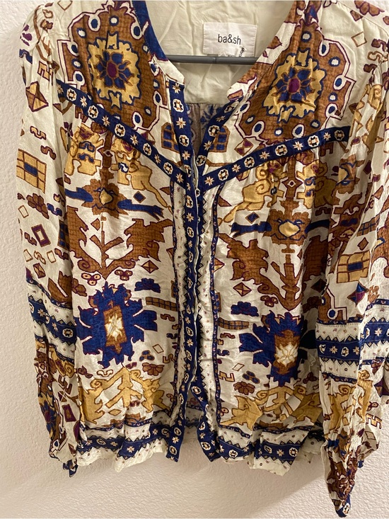 ba&sh Tops - Ba&sh Varone Blouse Deep V Neck button down top size S